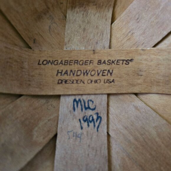 Longaberger Handwoven Small Basket With Handle 1993 Dresden Ohio USA Signed MIC - Picture 8 of 16